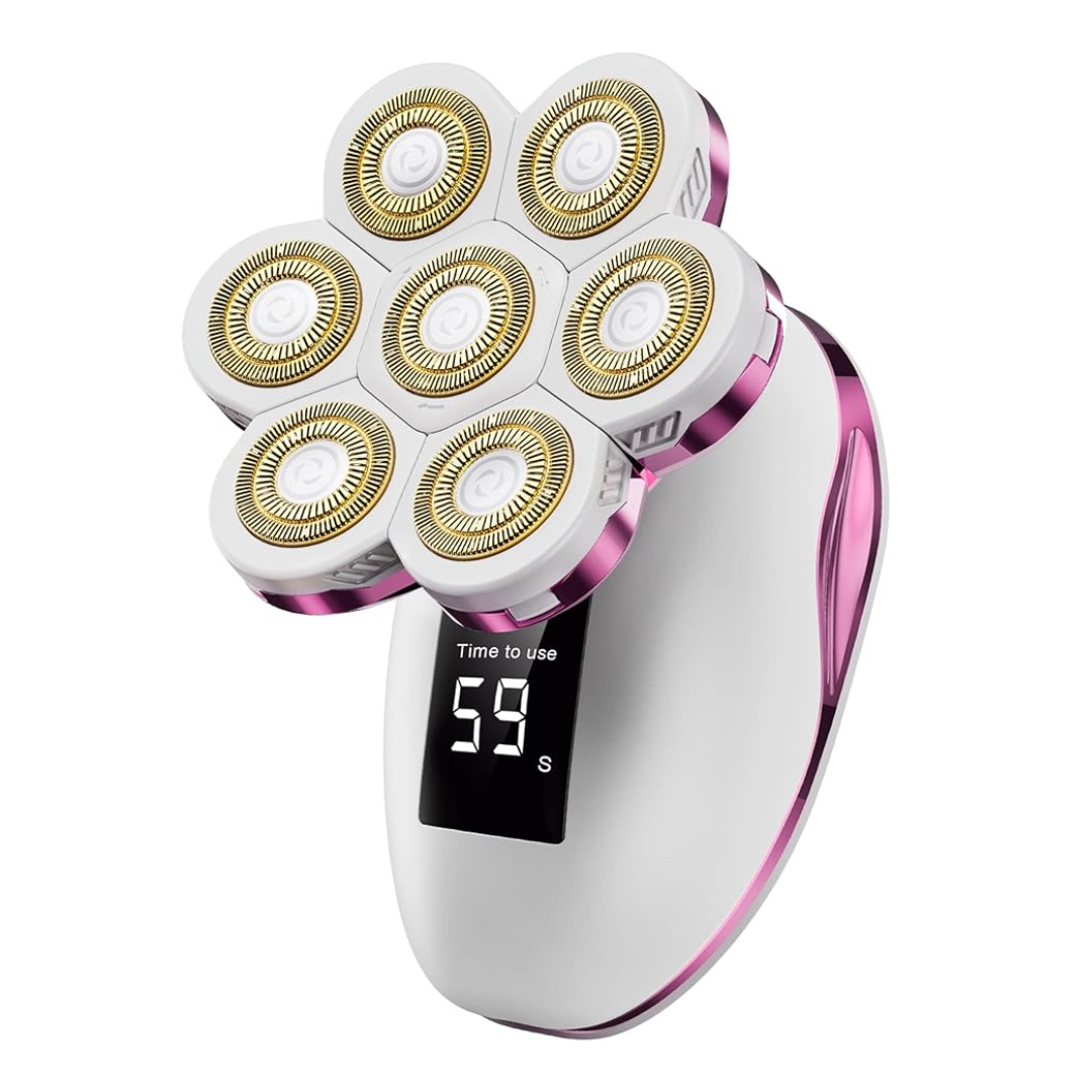 Electric Women's Wet/Dry 7D Rechargeable Rotary Razors For Legs