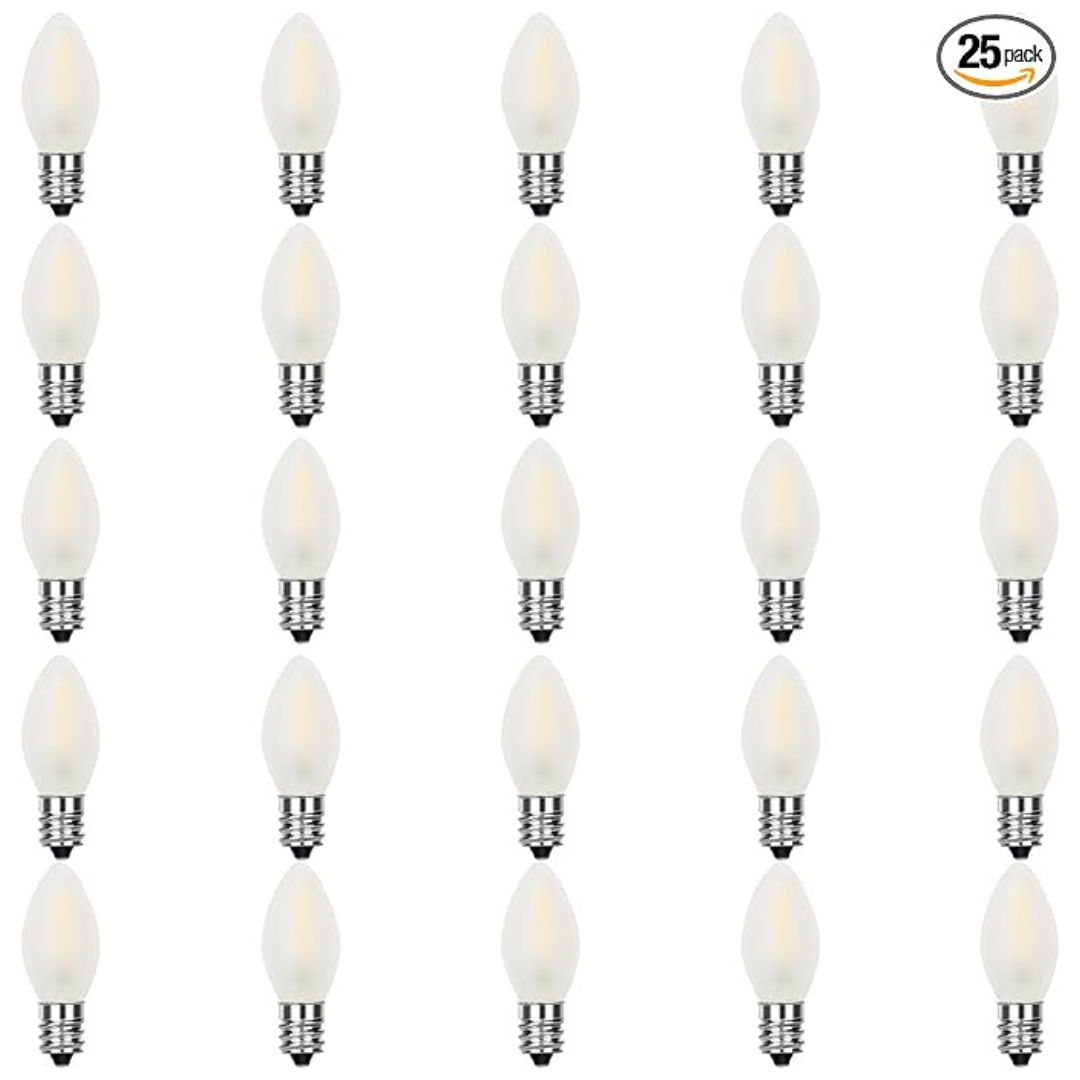 25-Pack Abeja C7 LED Christmas Replacement Light Bulbs