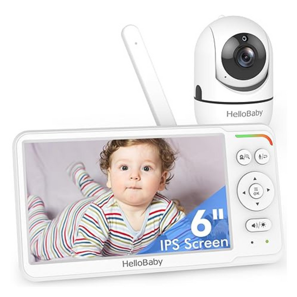 HelloBaby HB6560 Baby Monitor With 6" World First IPS Screen 30-Hrs Battery