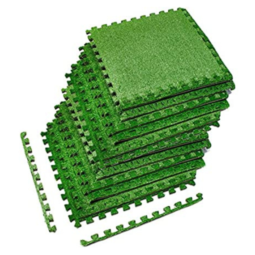 12-Pack Sorbus 24" x 24" Outdoor Grass Mat Interlocking Floor Tiles