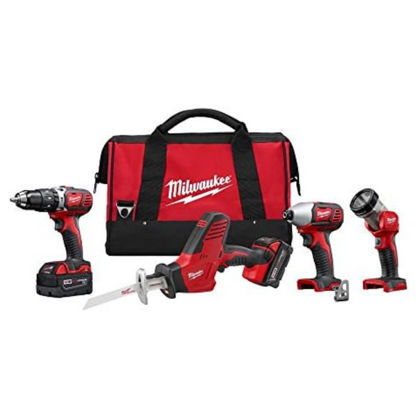 Milwaukee 2695-24 M18 18V Cordless Power Tool Combo Kit W/ Hammer Drill