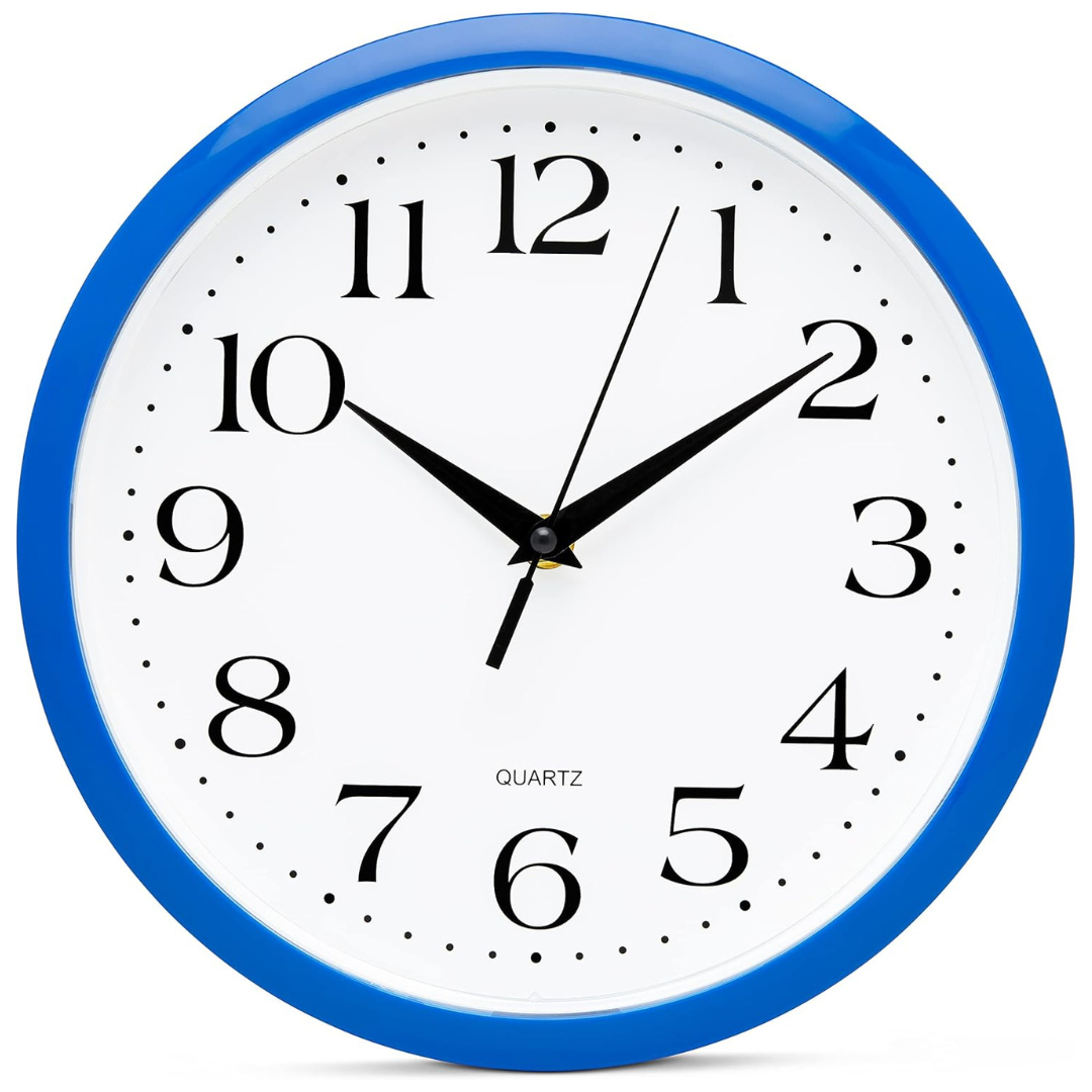 Bernhard Products 10" Blue Quartz Analog Wall Clock