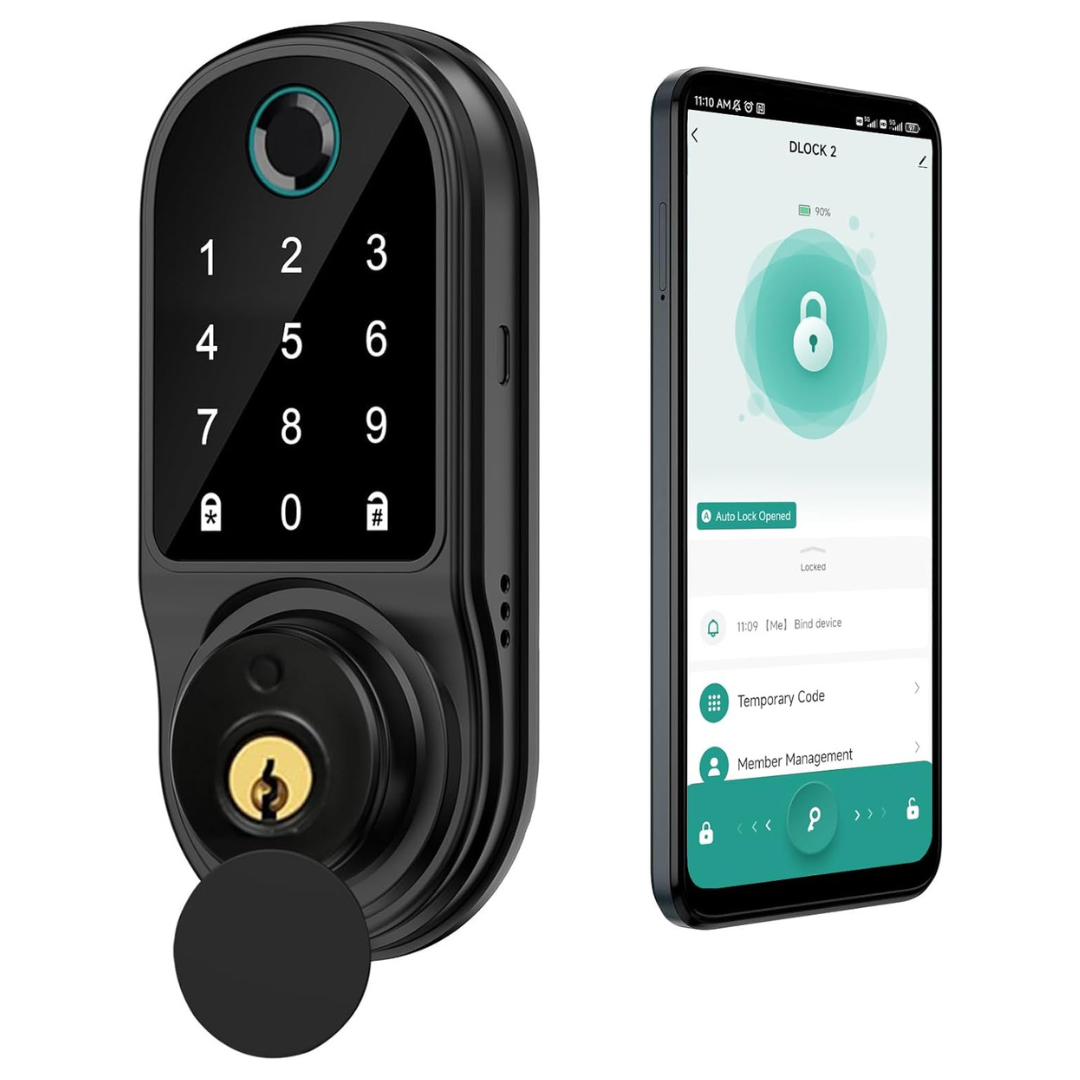 Smart Fingerprint Door Lock With Touchscreen Keypad