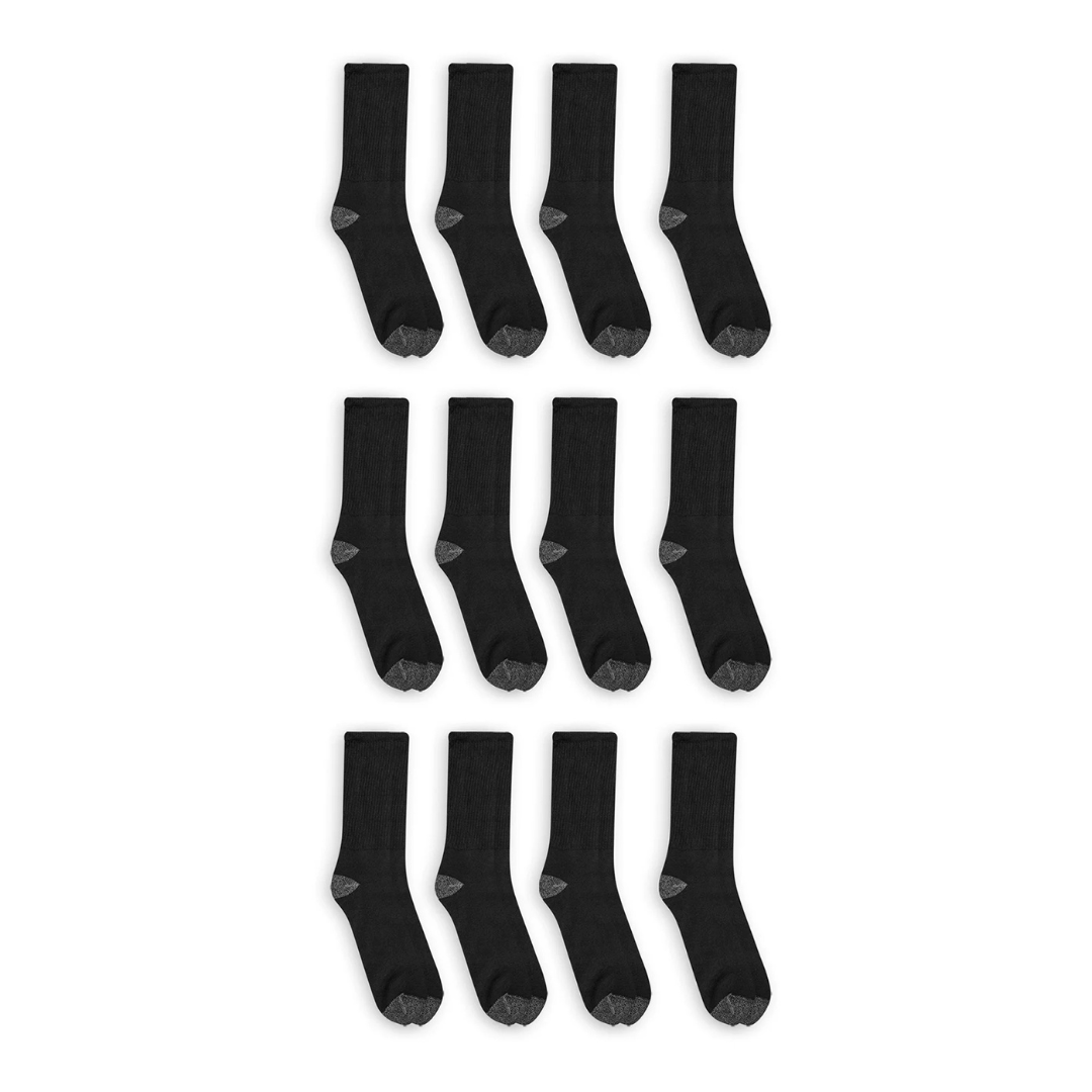 12-Pack Athletic Works Men's Crew Socks (3 Colors)