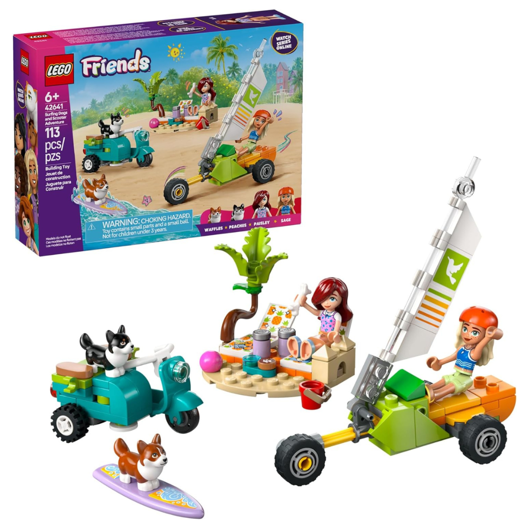 LEGO Friends Surfing Dogs And Scooter Adventure Pretend Play Set