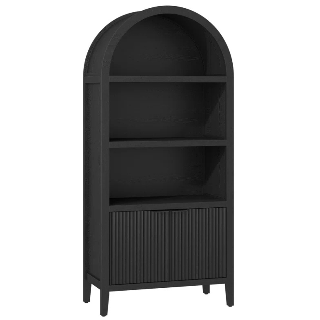 Latitude Run 71" Arched Storage Bookcase Display Cabinet