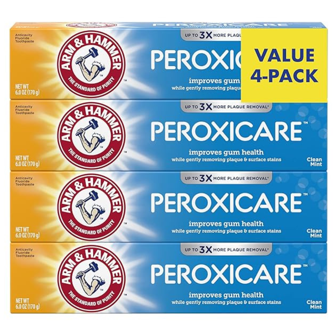 4-Pack Arm & Hammer Peroxicare Clean Mint Flavor Toothpaste, 6.0 Oz