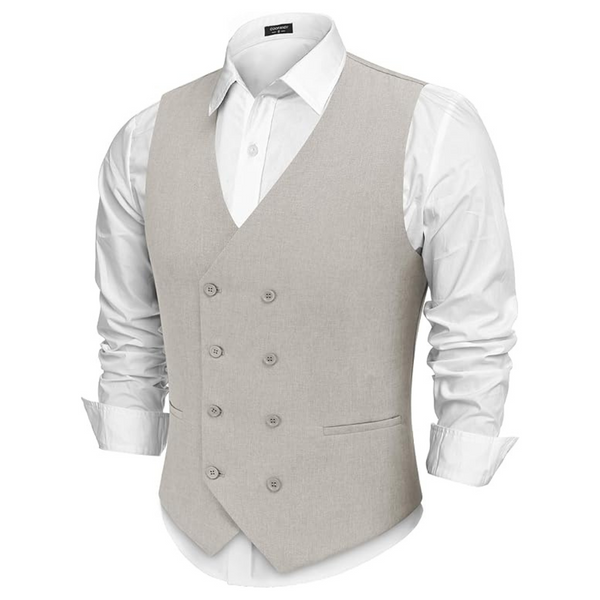 Coofandy Men's V-Neck Double Breasted Suit Vest