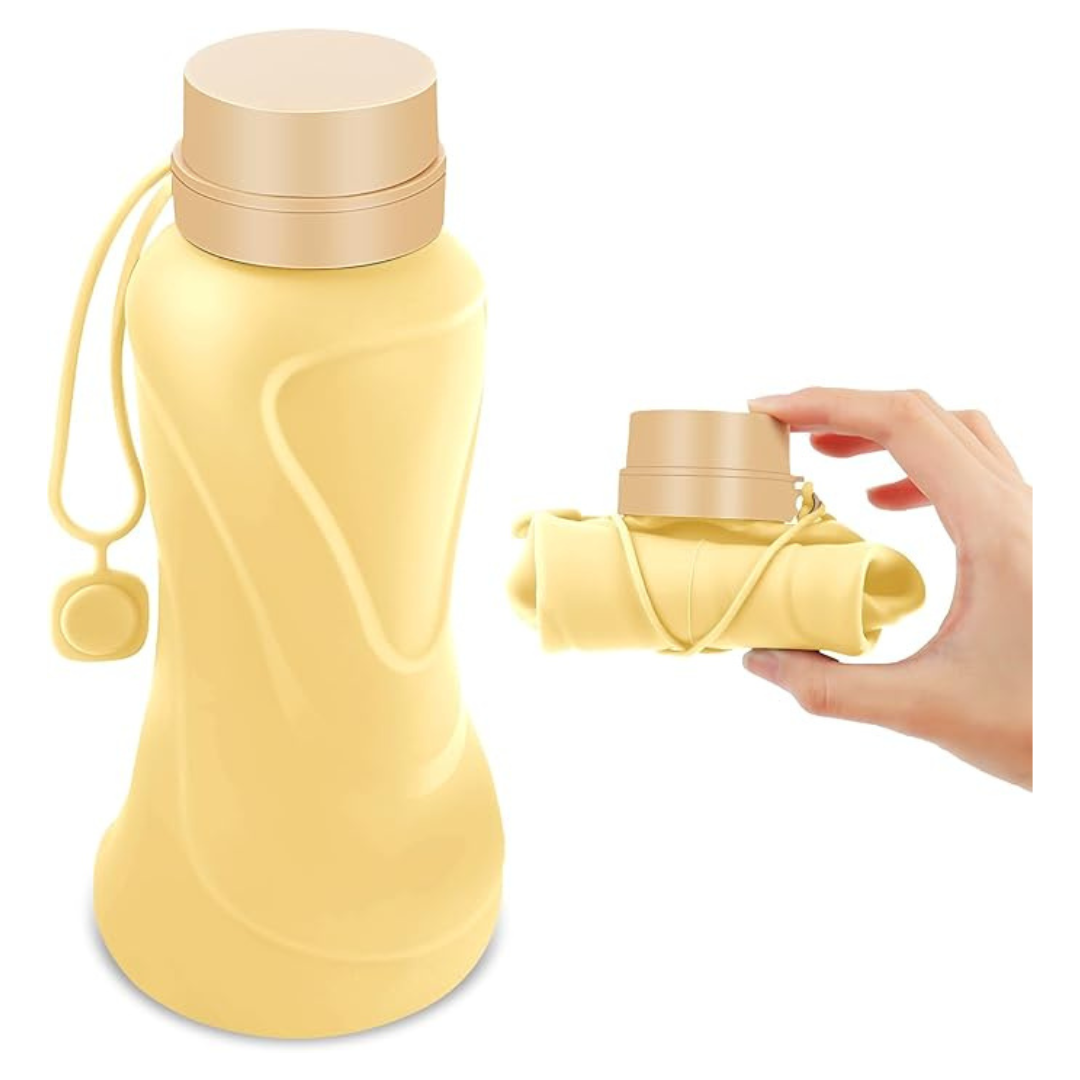 650ml Leak Proof Reusable BPA Free Silicone Foldable Water Bottles