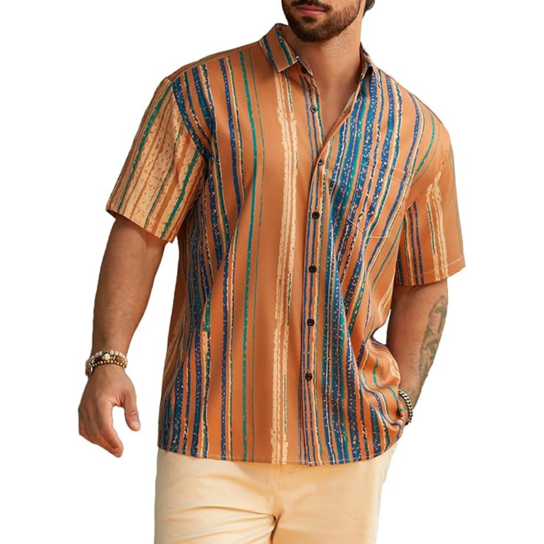 Men's Summer Hawaiian Striped Shirts