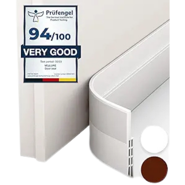 39" Vellure Premium Door Draft Stopper (White Or Brown)