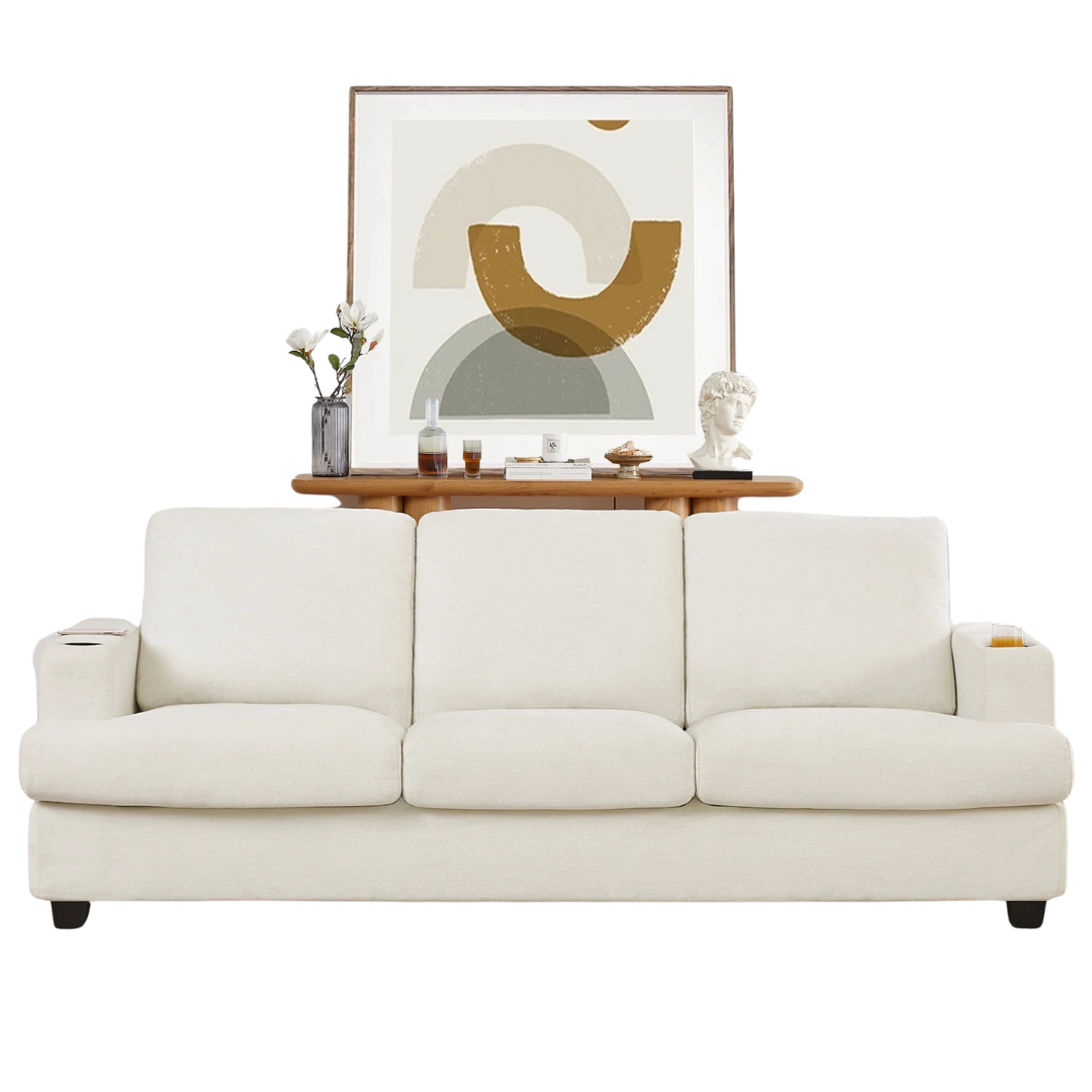 Homfa 3 Seat 89'' Modern Chenille Upholstered Couch