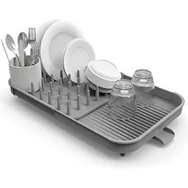 2-Tier Joseph Joseph Duo Expandable Dish Drying Rack (Gray)