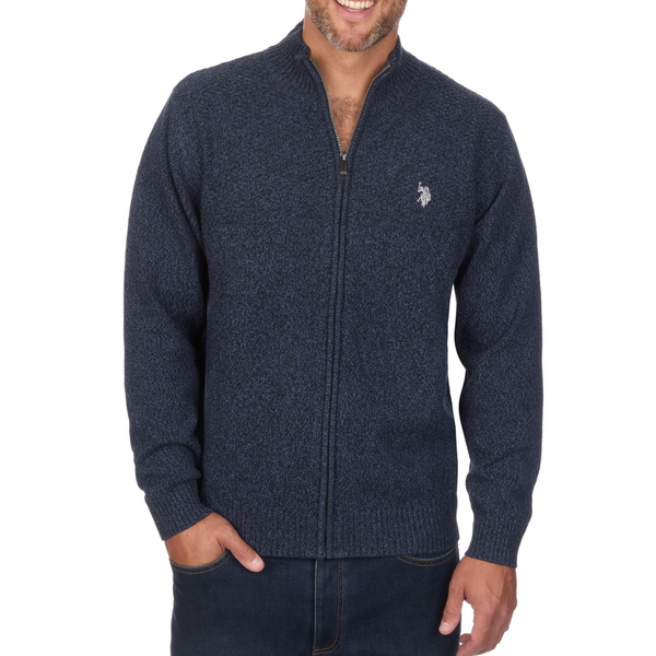 U.S. Polo Assn. Men's Texture Block Full Zip Sweater