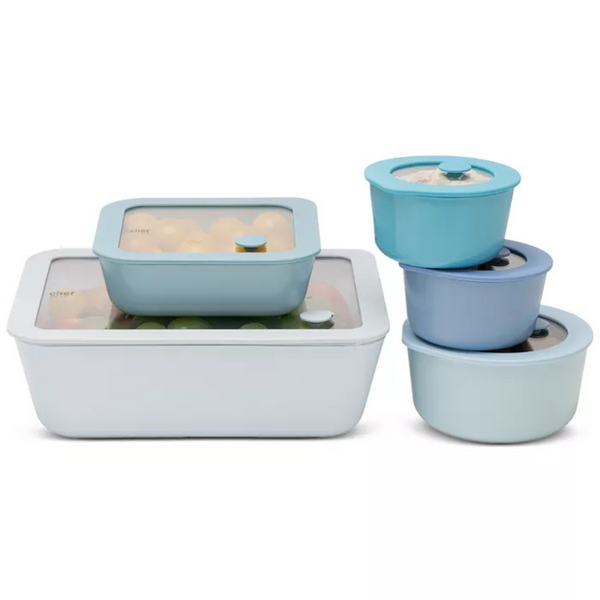 Modern Chef 10-Piece Glass Food Storage Set With Ceramic Coating