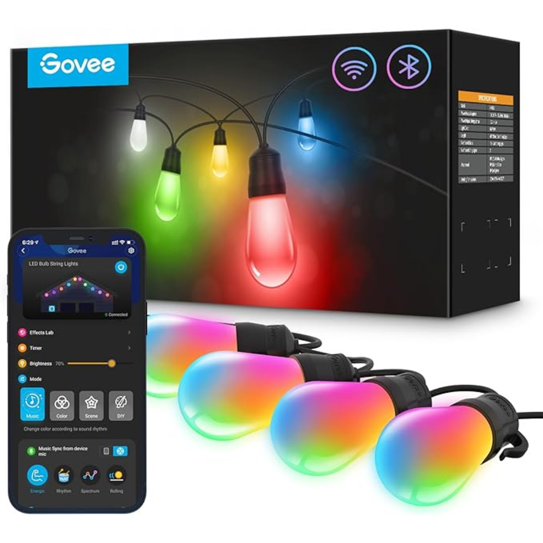 96Ft Govee Smart Outdoor RGBIC Warm White String Lights