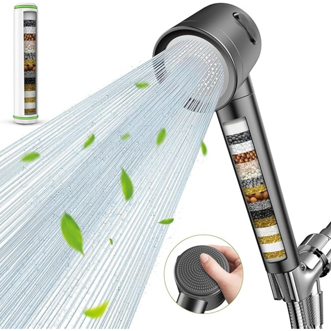 Handheld High Pressure Shower Head With 18 Layers Filters (2 Colors)