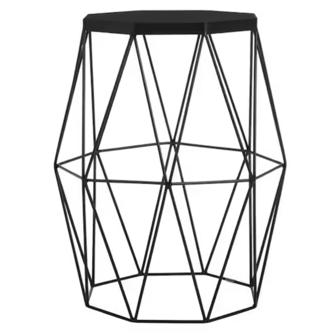 StyleWell Mettler Hexagonal Charcoal Black Metal Accent Table