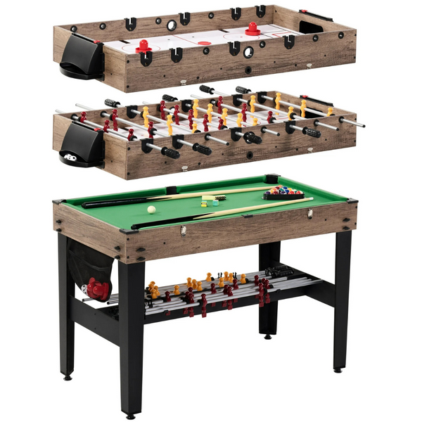 48" 3-In-1 Combo Game Table: Pool, Air Hockey & Foosball