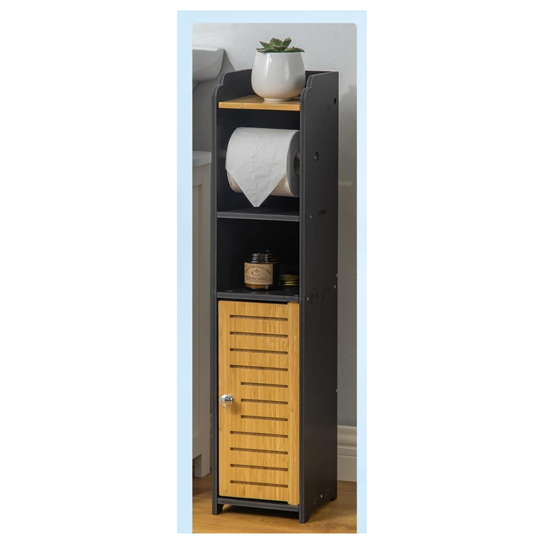 Aojezor Small Bathroom Storage Cabinet (Black)