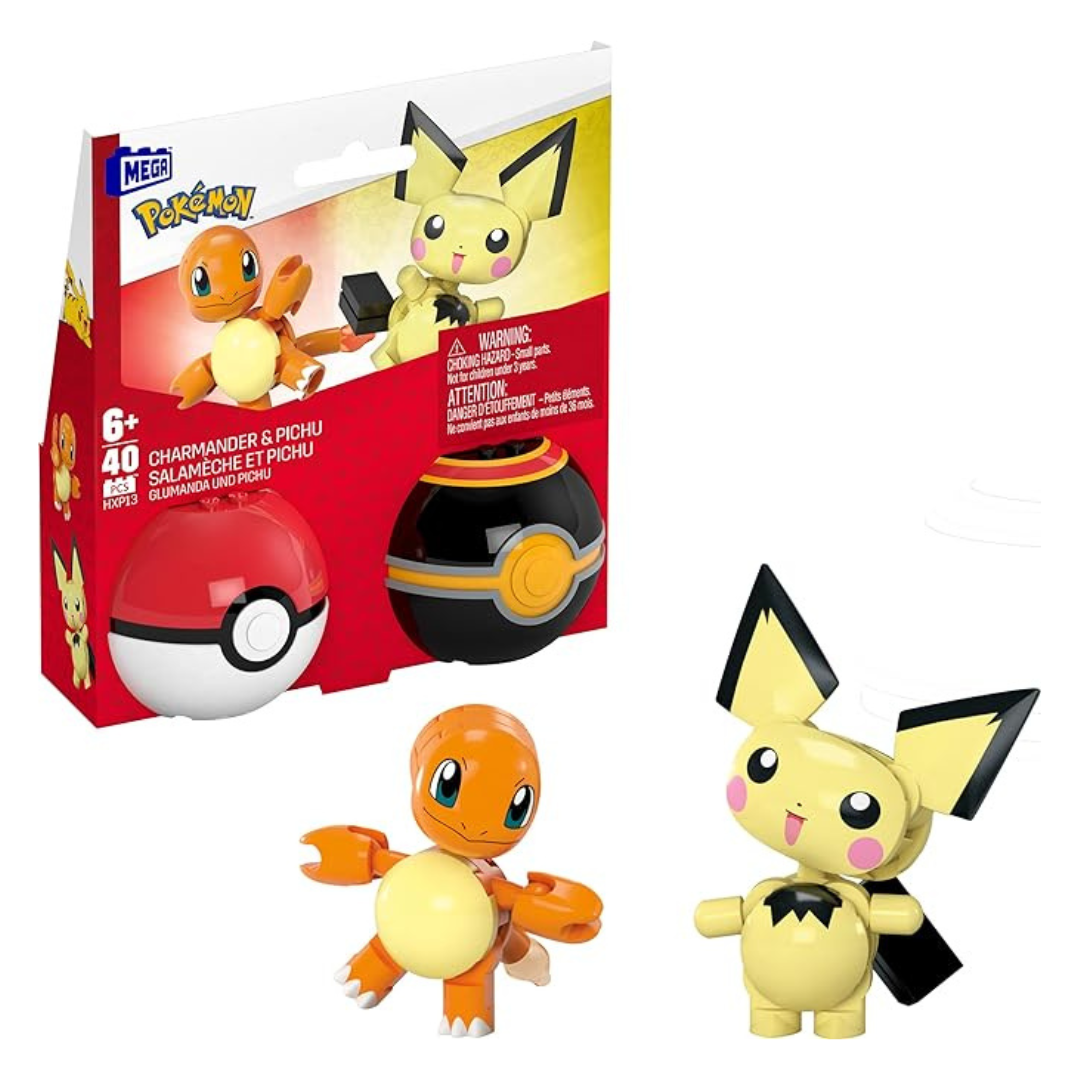 Mega Pokemon Pichu & Charmander Building Toys Set