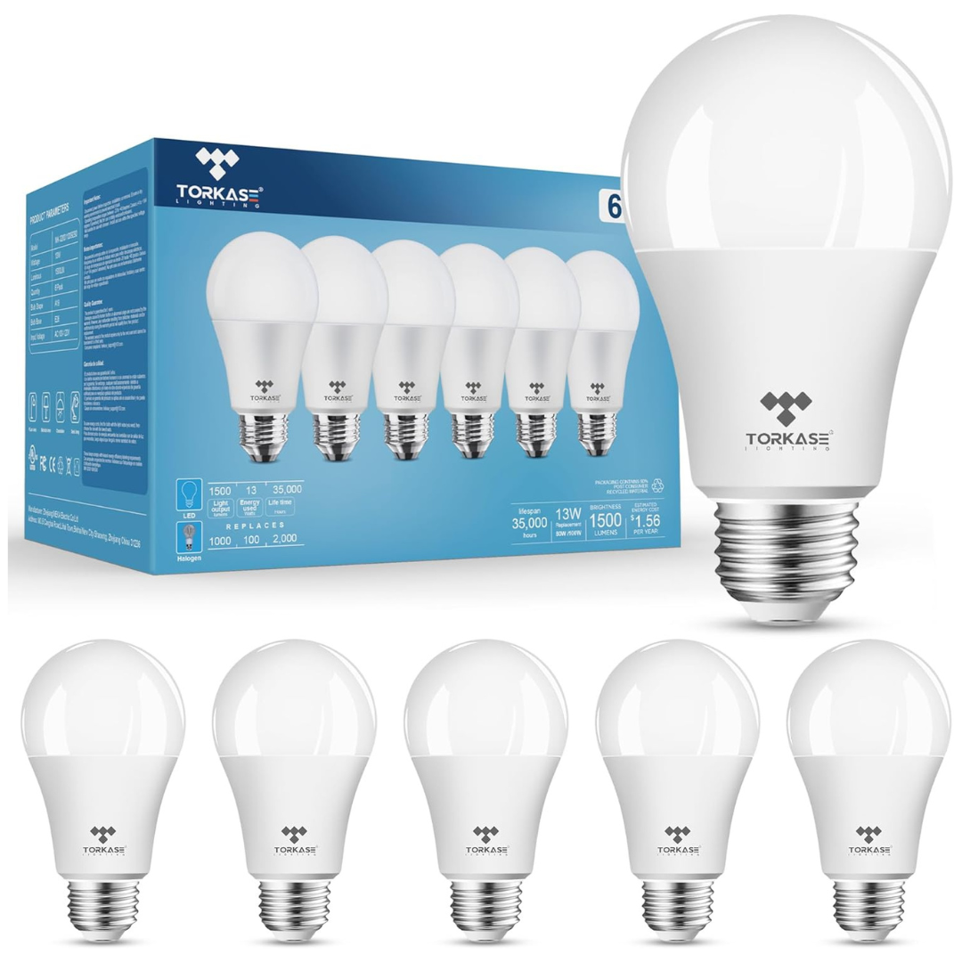 6-Pack 2700K 60/80/100W Equivalent Non-Dimmable E26 LED Bulbs