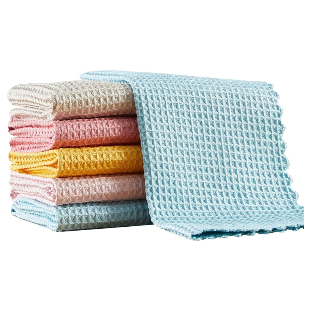 5-Pack Joymoop Waffle Weave Cleaning Cloth