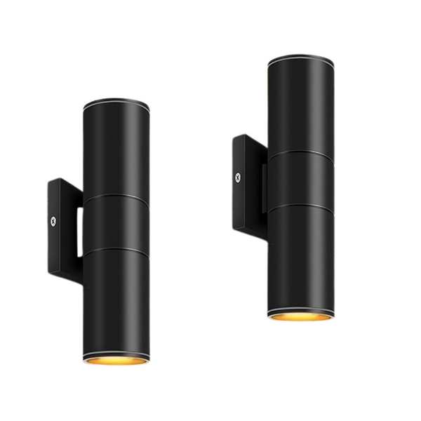 2-Pack Ridalux Waterproof Outdoor Wall Light Cylinder