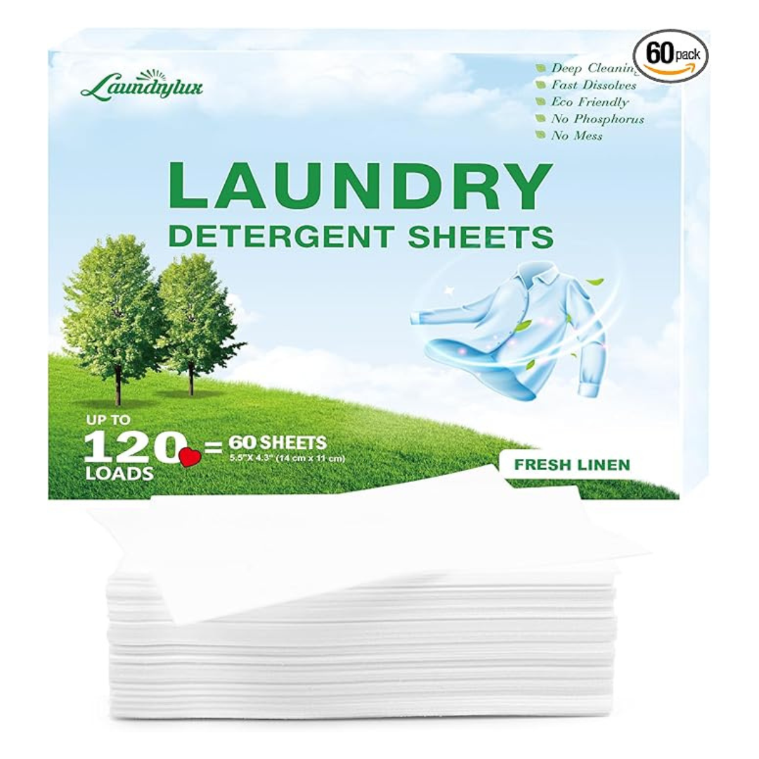 60-Count Eco-Friendly & Hypoallergenic Laundry Detergent Sheets