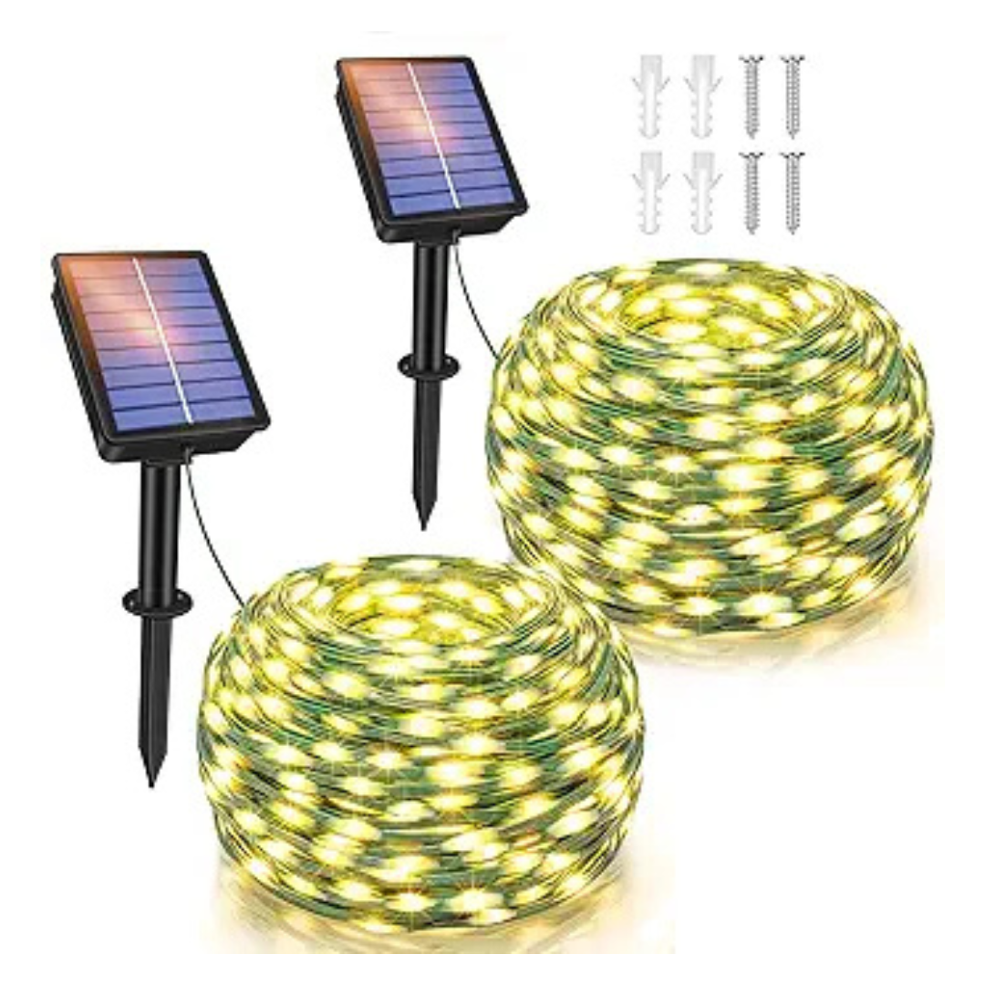 2-Pack Ollny 80ft 240LED Outdoor Solar String Lights