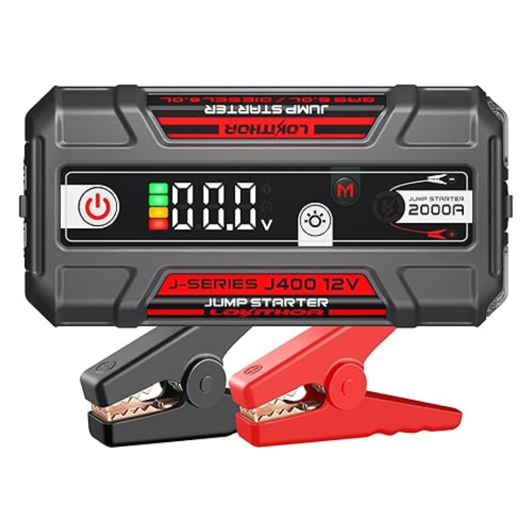 Lokithor J400R 2000A 12V Car Jump Starter With Jumper Cables