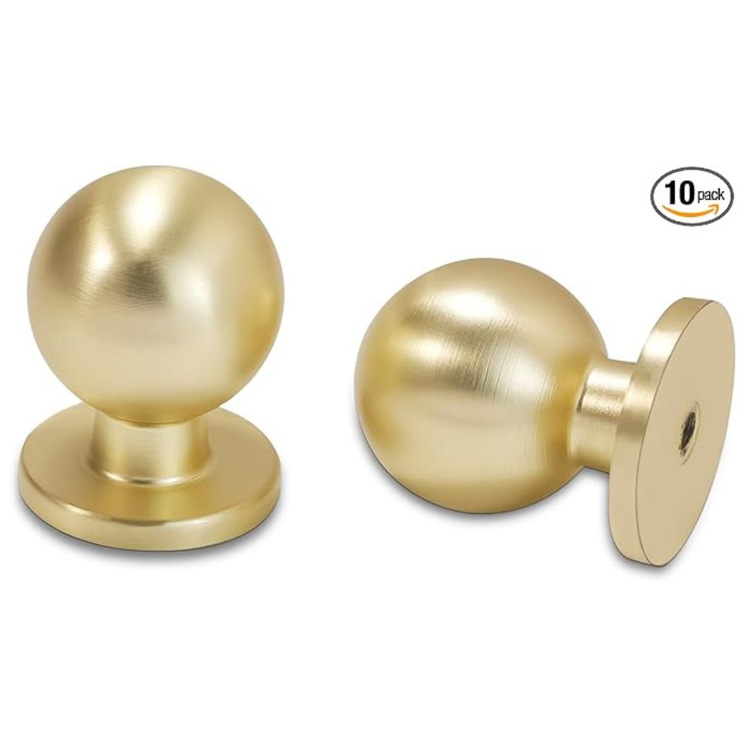 10-Pack Brushed Brass High Quality Kitchen Cabinet Knobs