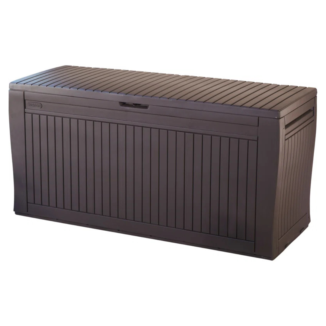 Keter Comfy 71 Gallon Durable Resin Outdoor Storage And Organization Deck Box