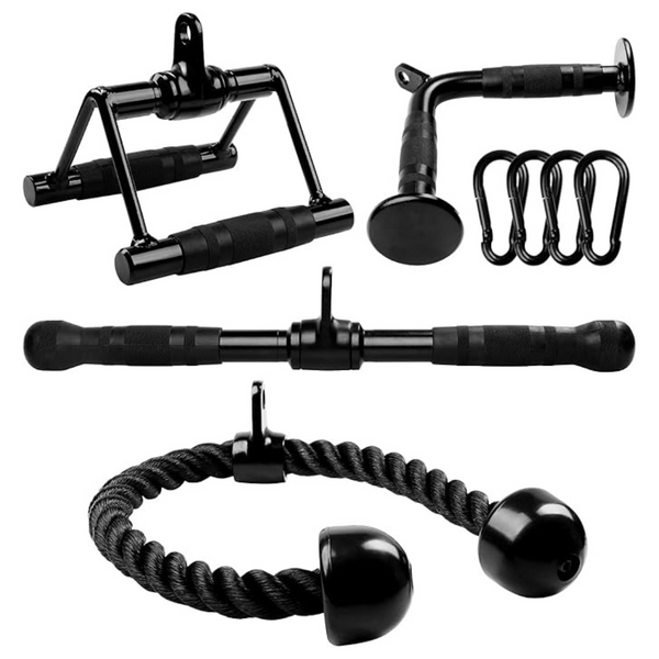 Yes4All Black Combo Tricep Press Down Cable Machine Attachment