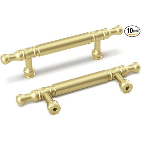 10 Pack Matte Gold Cabinet Pulls Kitchen Hardware