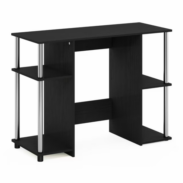 Furinno 38" Rectangular Americano/Stainless Steel Computer Desk