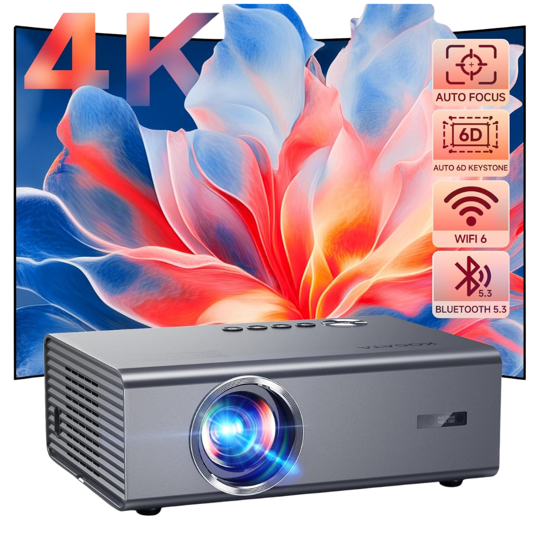 Kogata 4K Support 850ANSI Smart Projector With WiFi 6 And Bluetooth