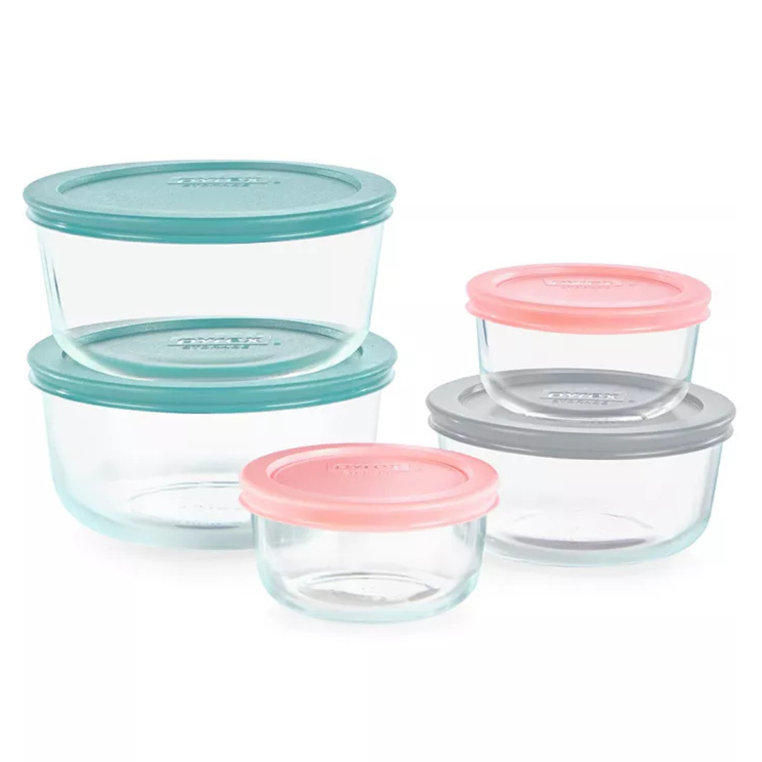 10-Piece Pyrex Simply Store Glass Storage Set With Lids