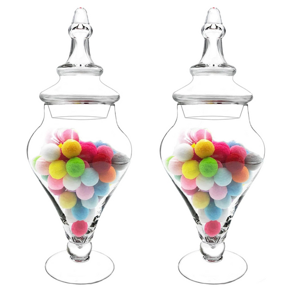 2 Glass Candy Jars