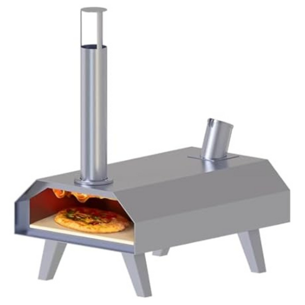 12" GasOne Outdoor Wood Pellet Portable Pizza Oven (Stainless Steel)