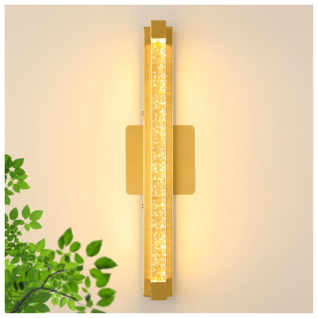 Morauroral Modern Crystal Dimmable 24.8" Gold LED Wall Lights