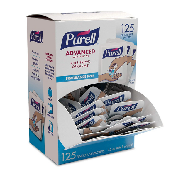 125-Count Purell Singles Fragrance Free Advanced Hand Sanitizer Gel