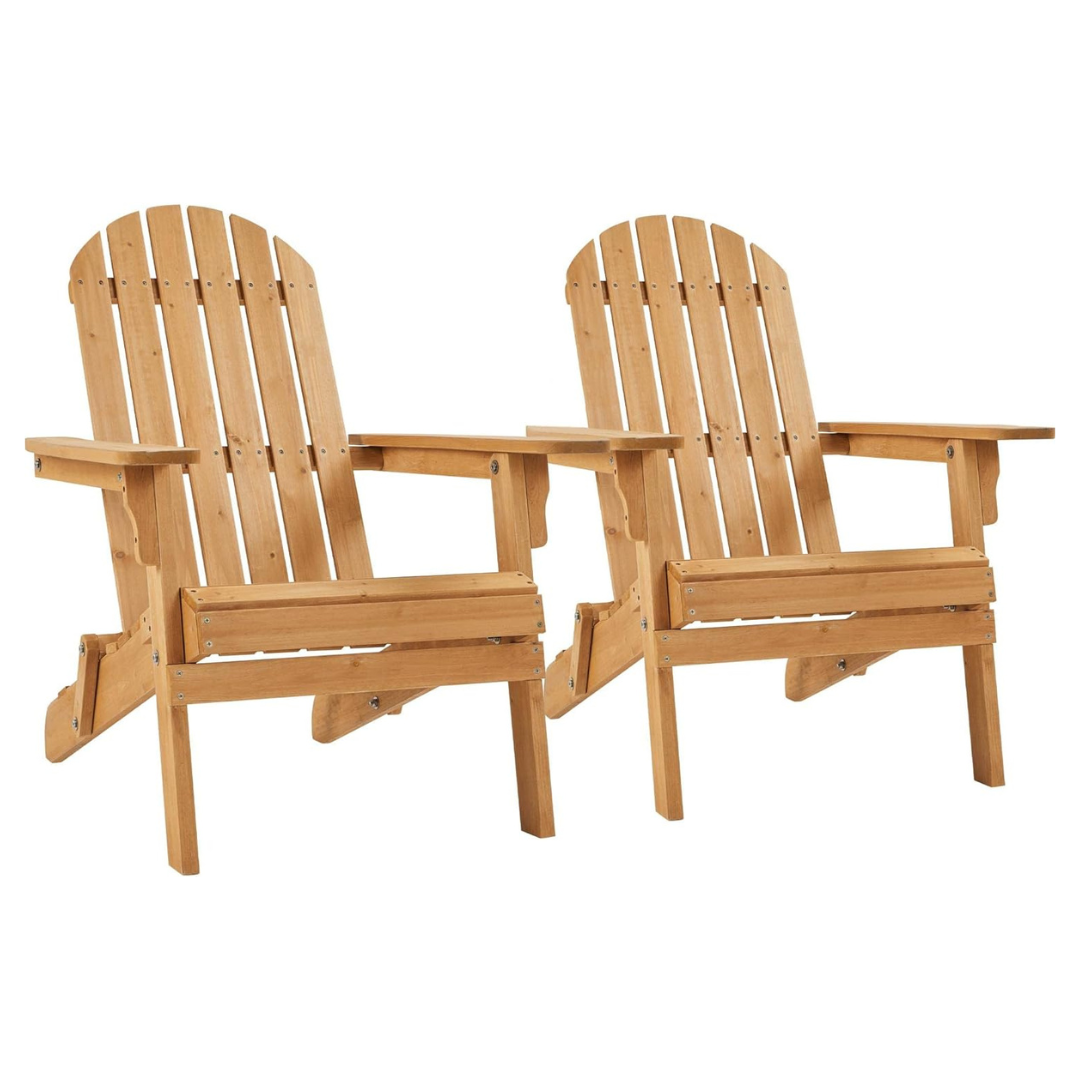 Set Of 2 Folding Adirondack Outdoor Chair (35.6"D x 29"W x 37"H)