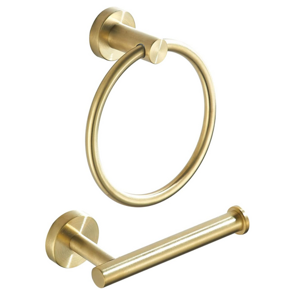 2-Pieces Toilet Paper Holder And Towel Ring Set