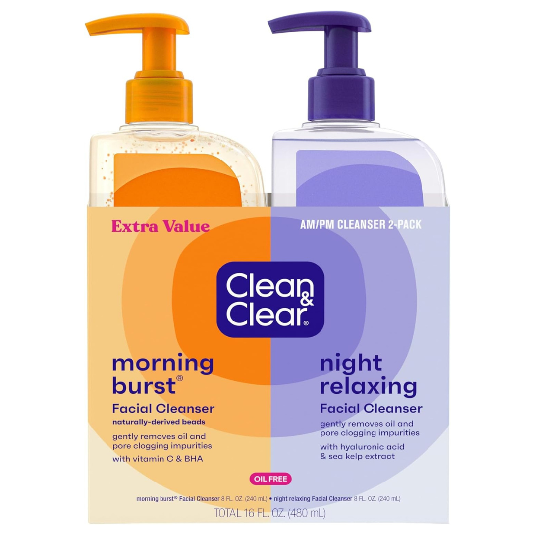 2-Pack Clean & Clear Day &Night Facial Cleanser W/ Night Facial Cleanser