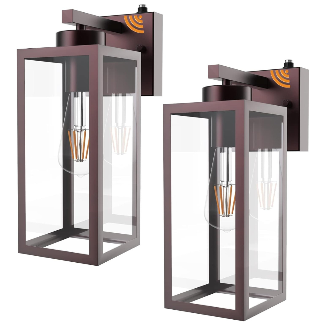 2-Pack Tipace Dusk to Dawn Outdoor Wall Lantern