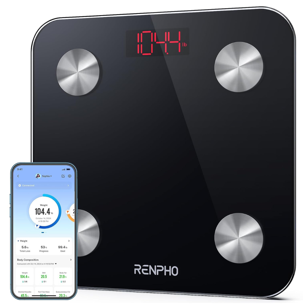 Renpho Bluetooth Body Fat Monitor Weight Scale with Smart APP