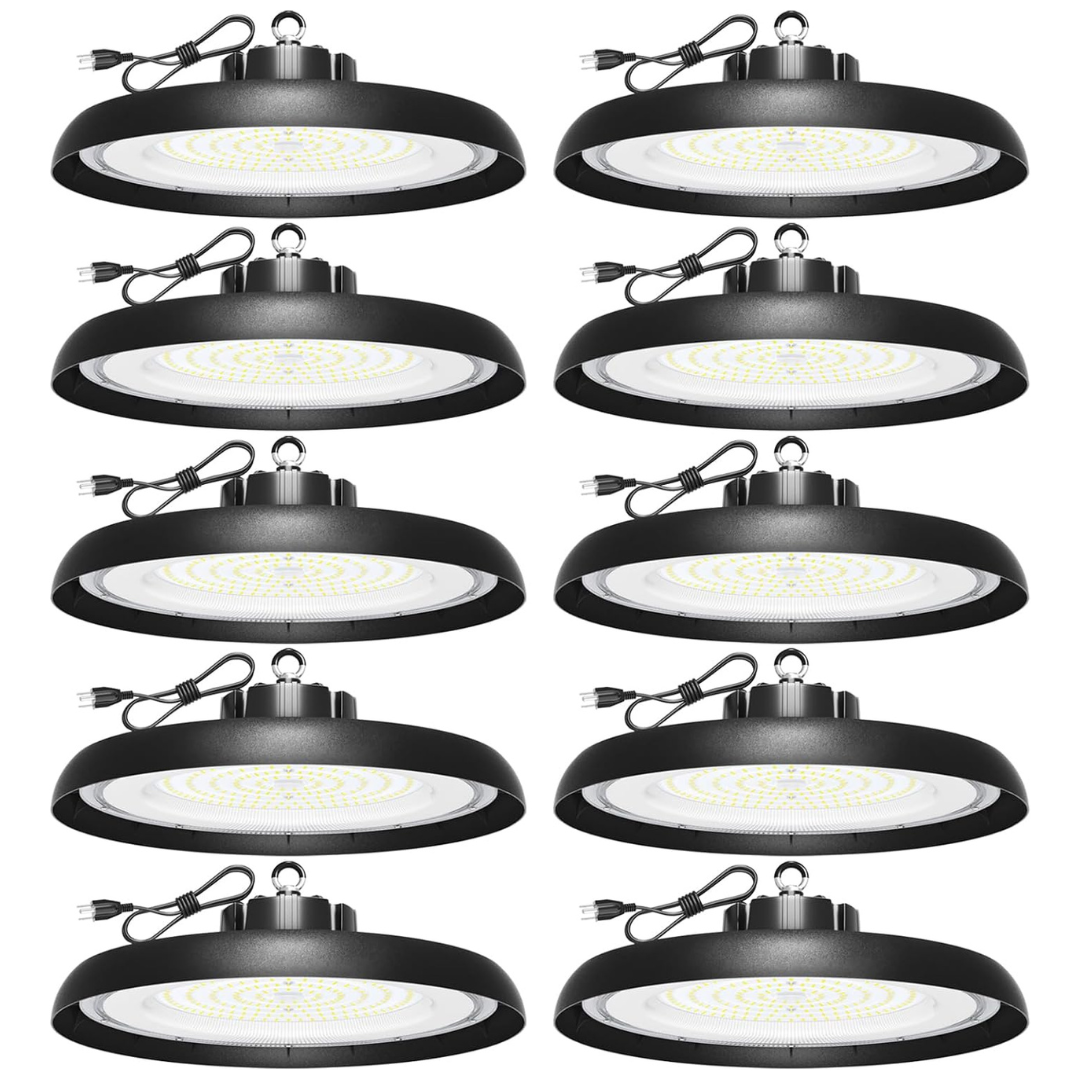 10-Pack 5000K Daylight 150W 22500LM UFO LED High Bay Lights