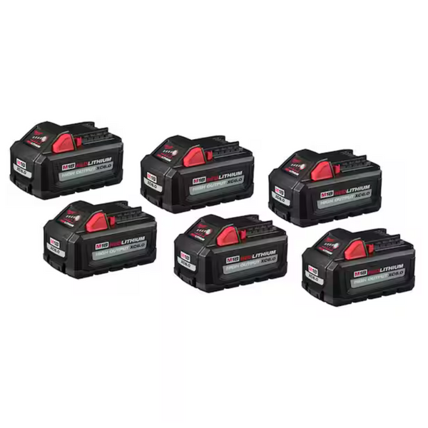 6-Pack Milwaukee Tool M18 Lithium-Ion High Output 6.0Ah Battery