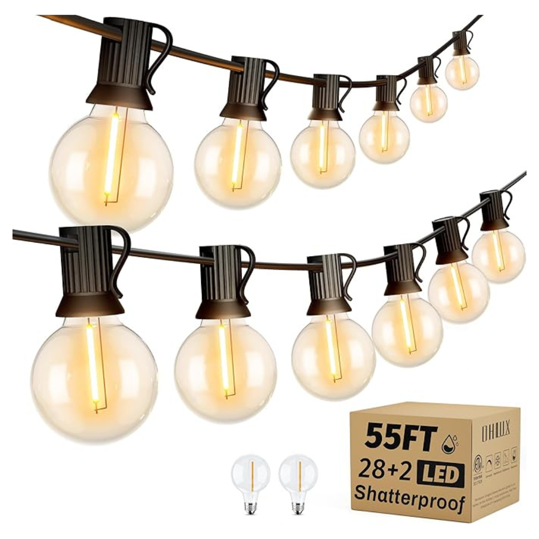 55ft 2200k 28W LED Outdoor Dimmable String Lights